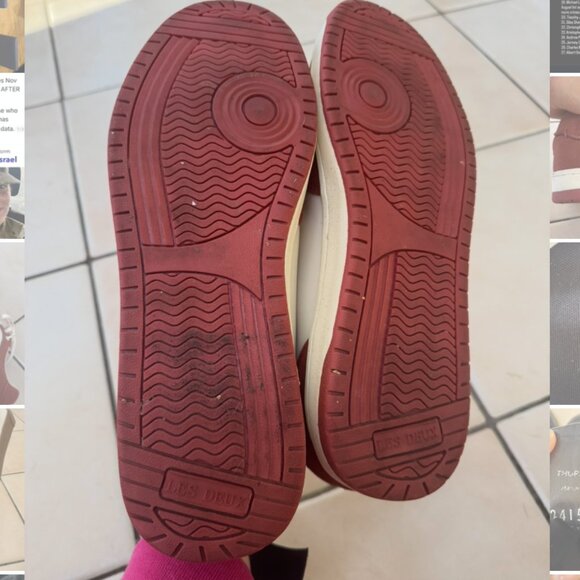 Les Deux Red and White Suede/Leather Sneakers in Size 43 - Picture 3 of 9